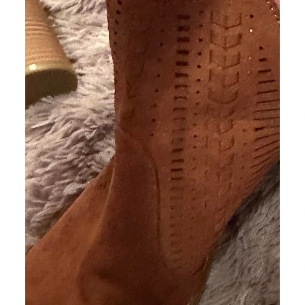 Universal Thread Brown Sling Back Peep-Toe Mule Heels Women Size 9.5